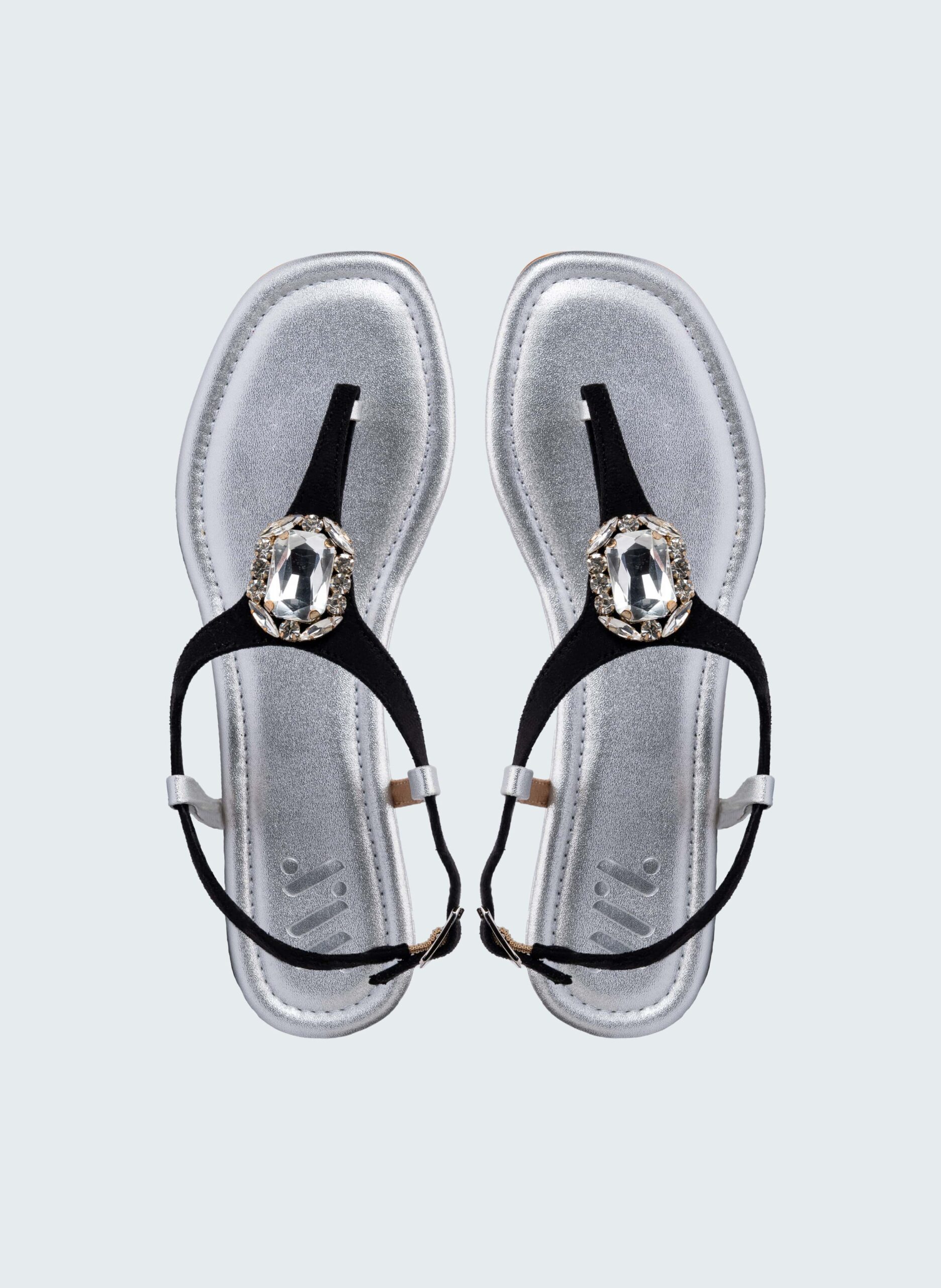 Colourful Strap on Silver Sole