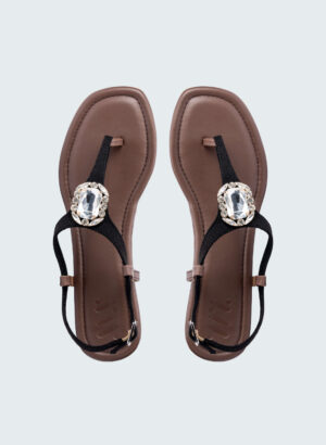 Colourful Strap on Brown Sole