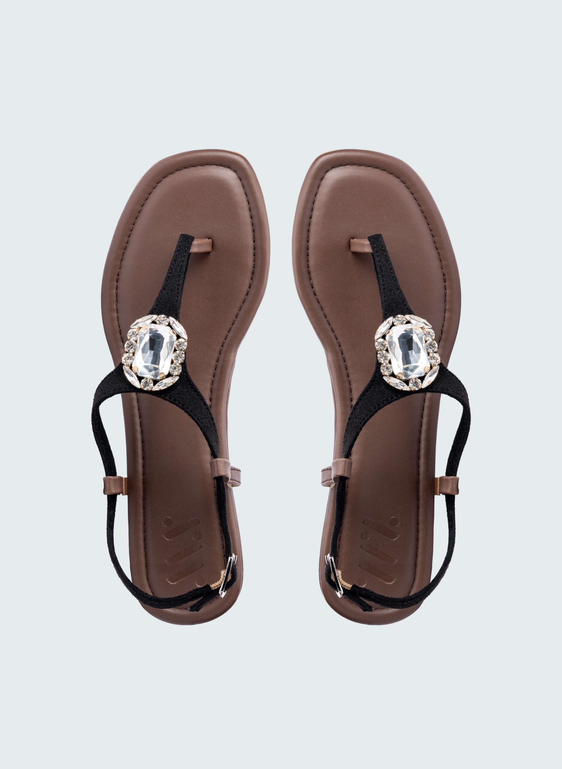 Colourful Strap on Brown Sole